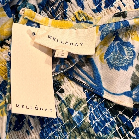 NWT Melloday Smocked Ruffle Cap Sleeve Maxi Dress Sz-S - Picture 10 of 13